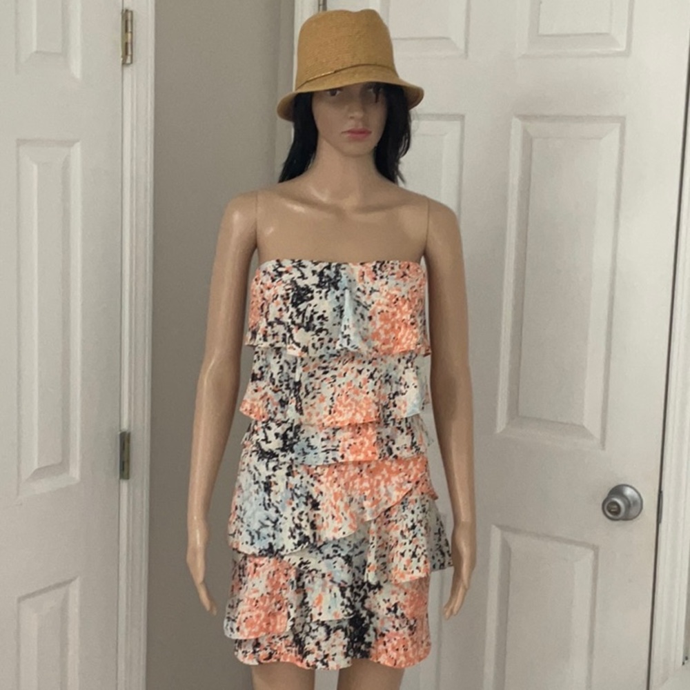 BCBG Ruffled Strapless Dress